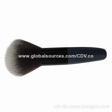 Makeup powder brushes, made of plastic handle and aluminum with tricolor synthetic hair